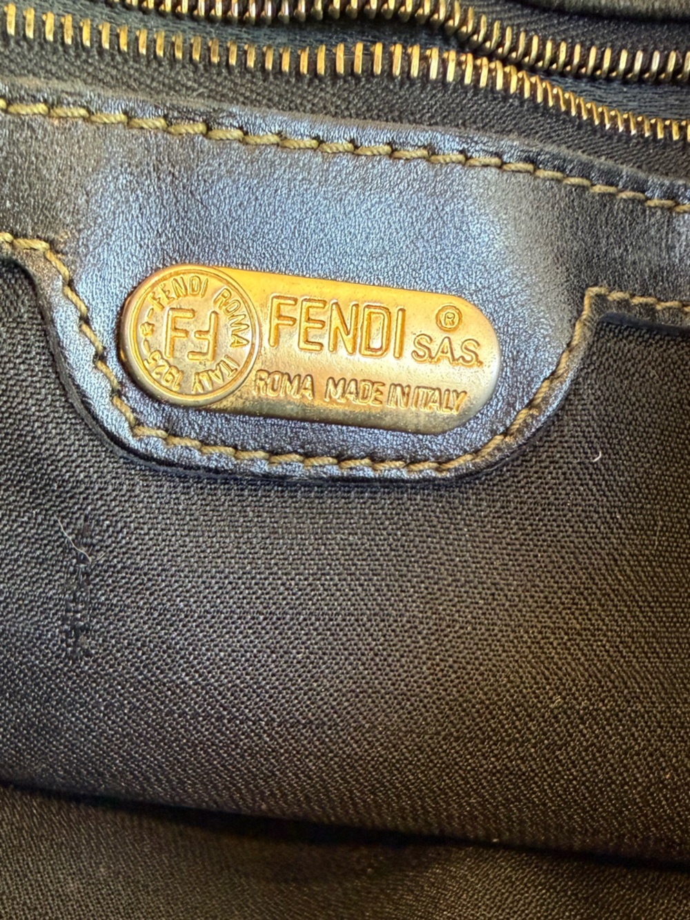 Fendi Pequin Canvas Shoulder Tote - Picture 2 of 10